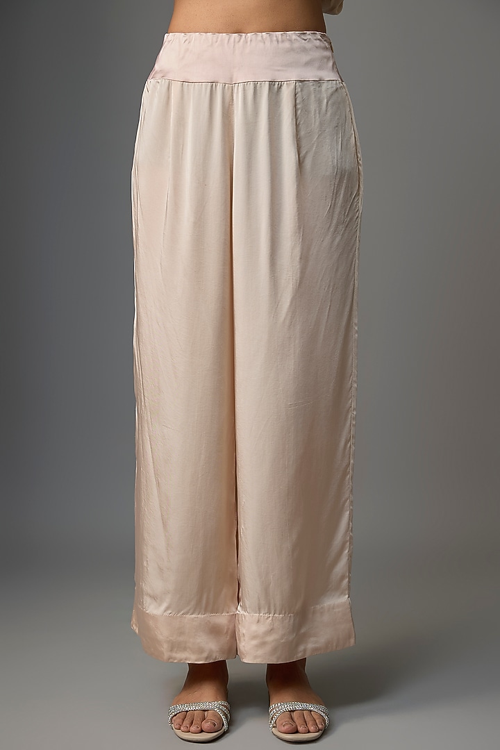 Beige Silk & Organza Thread Embroidered Kurta Set by Minaxi Dadoo at Pernia's Pop Up Shop