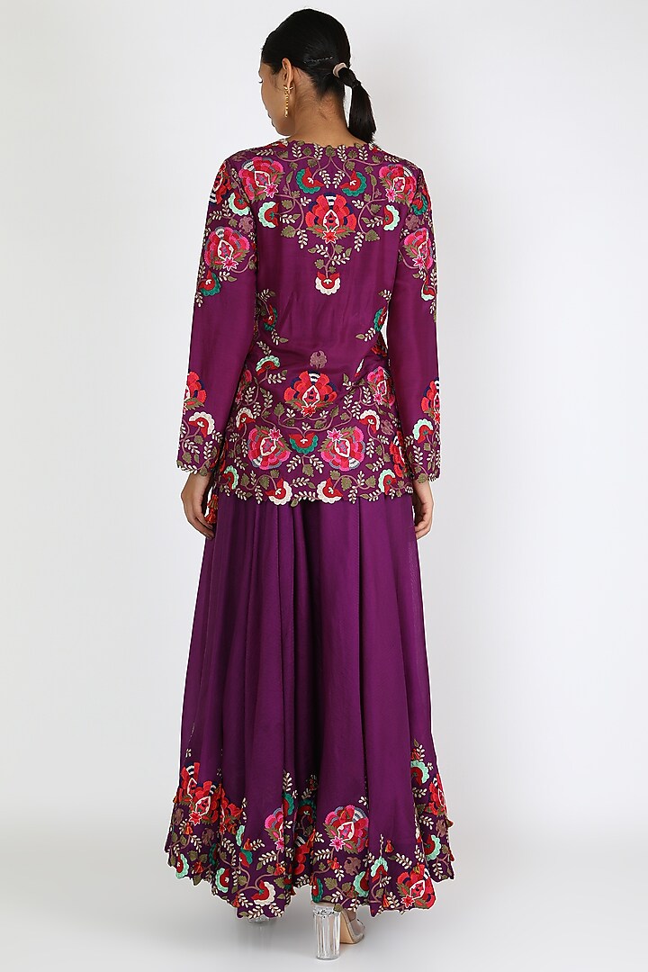 Purple Organza Bridal Sharara Set by Minaxi Dadoo at Pernia's Pop Up Shop