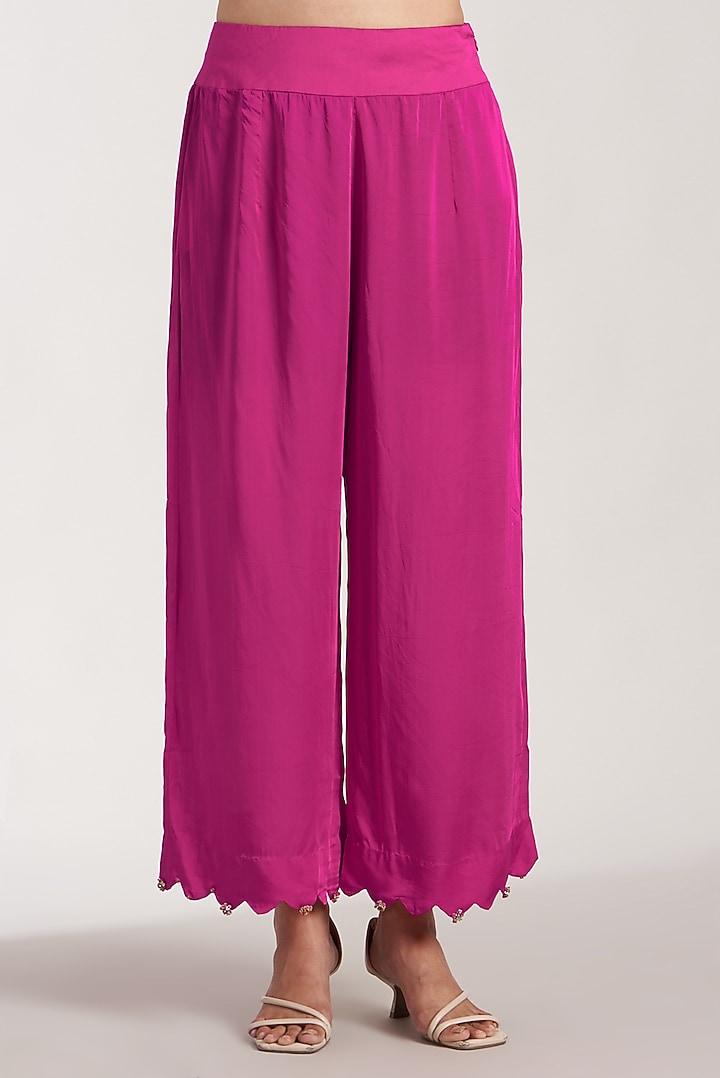 Rani Pink Embroidered Kaftan Set by Minaxi Dadoo at Pernia's Pop Up Shop