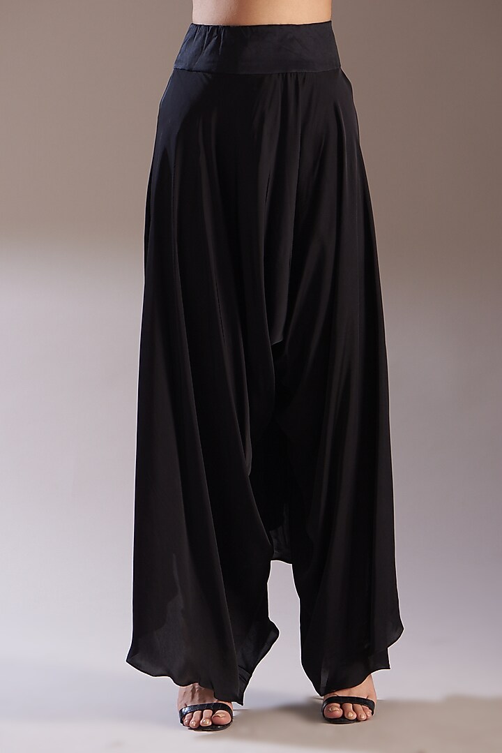 Black Silk Cape Set by Minaxi Dadoo at Pernia's Pop Up Shop