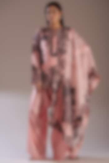 Pink Silk & Chanderi Embroidered Kurta Set by Minaxi Dadoo at Pernia's Pop Up Shop