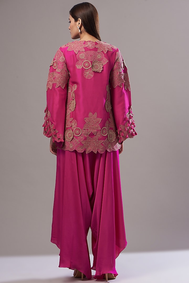 Rani Pink Dupion Kurta Set by Minaxi Dadoo at Pernia's Pop Up Shop