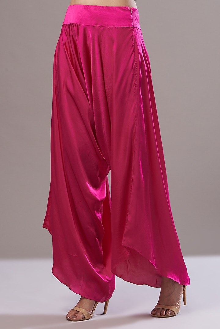 Pink Dupion & Organza Embroidered Hankey Cape Set by Minaxi Dadoo at Pernia's Pop Up Shop