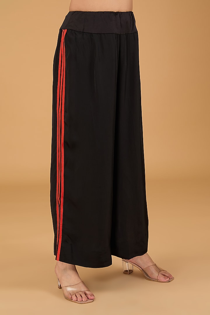 Black Satin Kaftan Set by Minaxi Dadoo at Pernia's Pop Up Shop