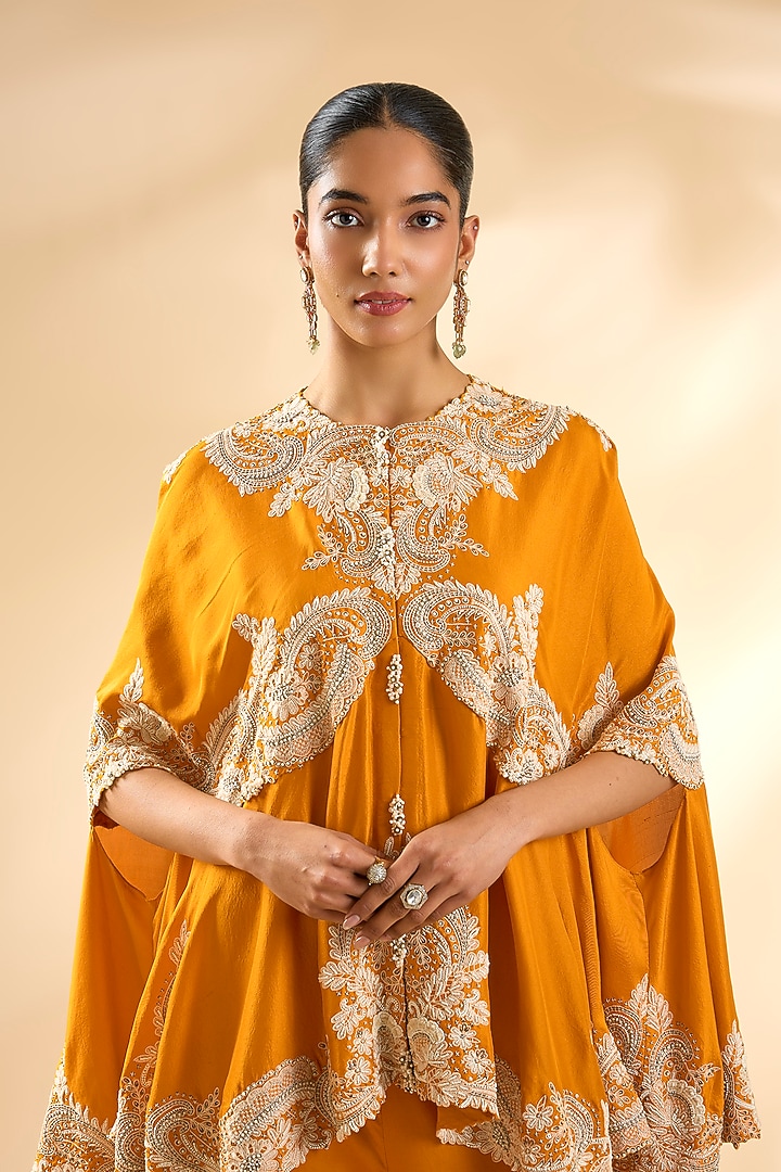 Yellow Dupion Silk Bridal Sharara Set by Minaxi Dadoo at Pernia's Pop Up Shop