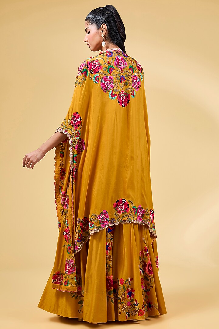 Yellow Chanderi Skirt Set by Minaxi Dadoo at Pernia's Pop Up Shop