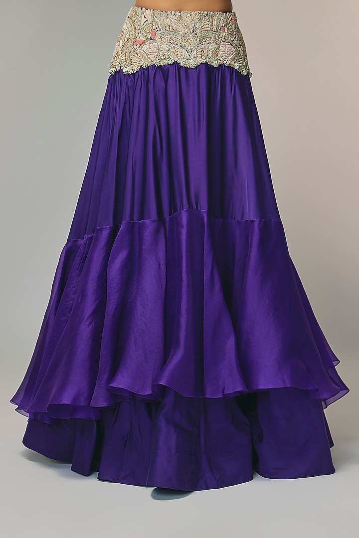 Purple Organza Cape Set by Minaxi Dadoo at Pernia's Pop Up Shop