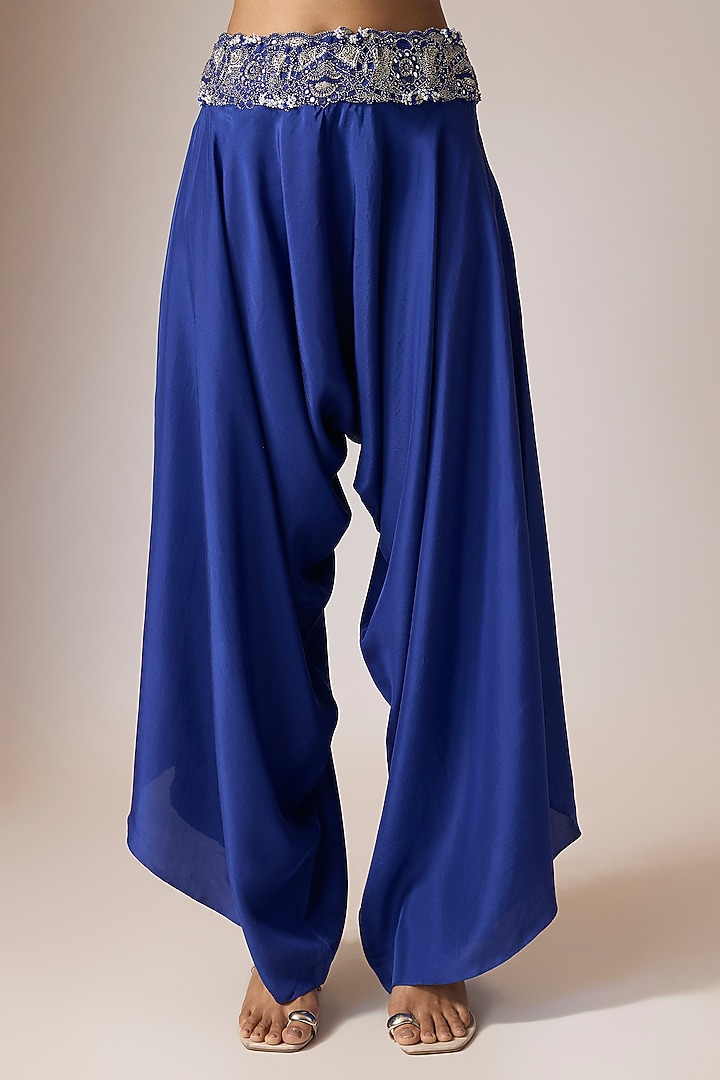 Purple Silk Mirror Embroidered Butterfly Cape Set by Minaxi Dadoo at Pernia's Pop Up Shop