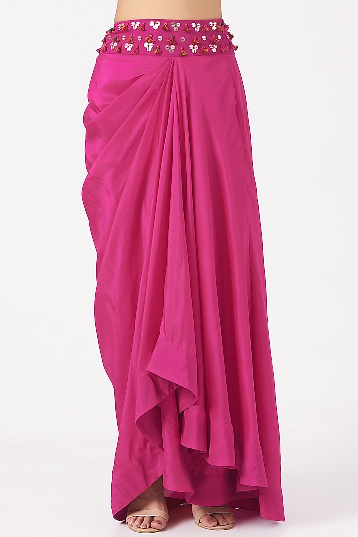 Black Silk Thread Embroidered Kaftan Cape Set by Minaxi Dadoo at Pernia's Pop Up Shop
