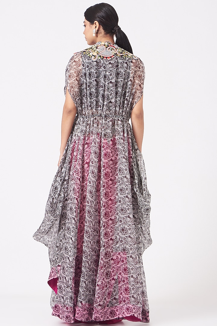 Multi-Colored Embroidered Kaftan Set by Minaxi Dadoo at Pernia's Pop Up Shop
