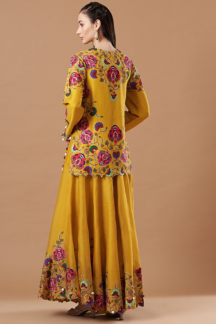 Yellow Organza Bridal Sharara Set by Minaxi Dadoo at Pernia's Pop Up Shop