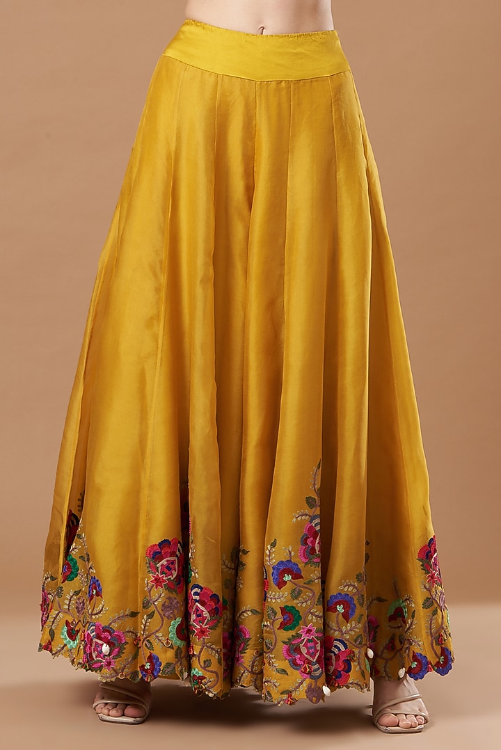 Yellow Organza Bridal Sharara Set by Minaxi Dadoo at Pernia's Pop Up Shop