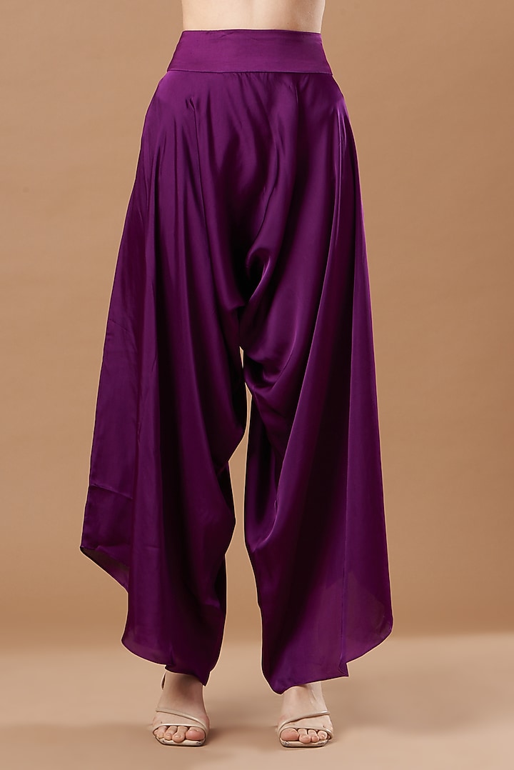 Purple Dupion Silk Embroidered Cape Set by Minaxi Dadoo at Pernia's Pop Up Shop