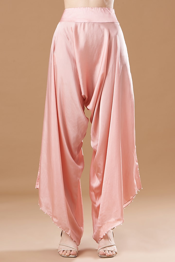 Pink Dupion Embroidered Cape Set by Minaxi Dadoo at Pernia's Pop Up Shop