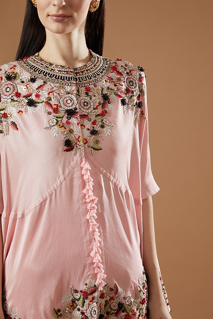 Blush Pink Organza Bridal Sharara Set by Minaxi Dadoo at Pernia's Pop Up Shop