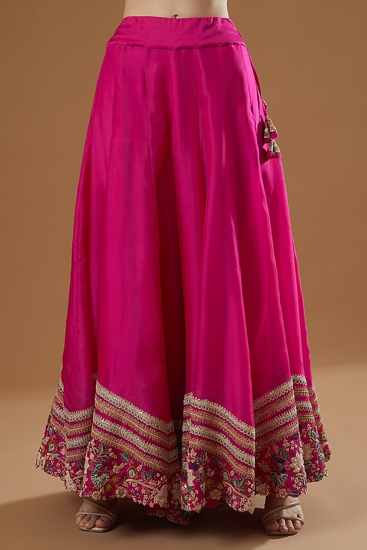 Candy Pink Embroidered Bridal Sharara Set by Minaxi Dadoo at Pernia's Pop Up Shop