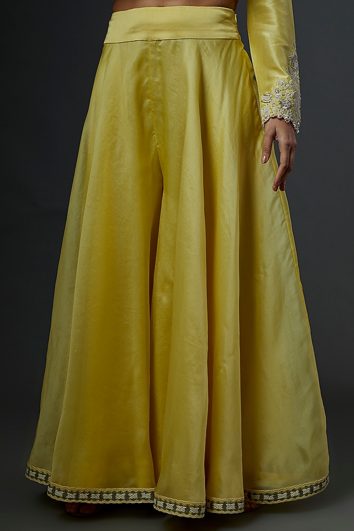 Yellow Organza Bridal Sharara Set by Minaxi Dadoo at Pernia's Pop Up Shop