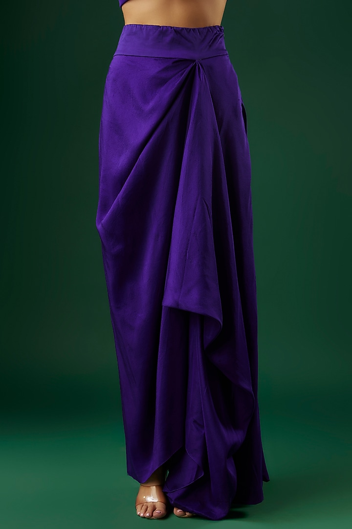 Violet Organza Butterfly Cape Set by Minaxi Dadoo at Pernia's Pop Up Shop