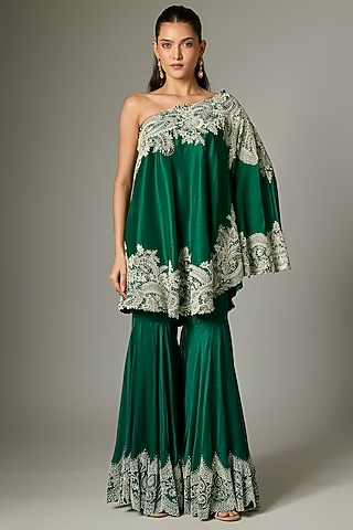 Buy Dark Green Sharara for Women Online from India's Luxury Designers 2026 Buy Dark Green Sharara for Women Online from India's Luxury Designers 2026