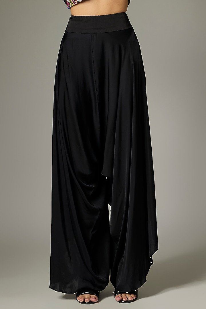 Black Dupion Pearl Work Kurta Set by Minaxi Dadoo at Pernia's Pop Up Shop