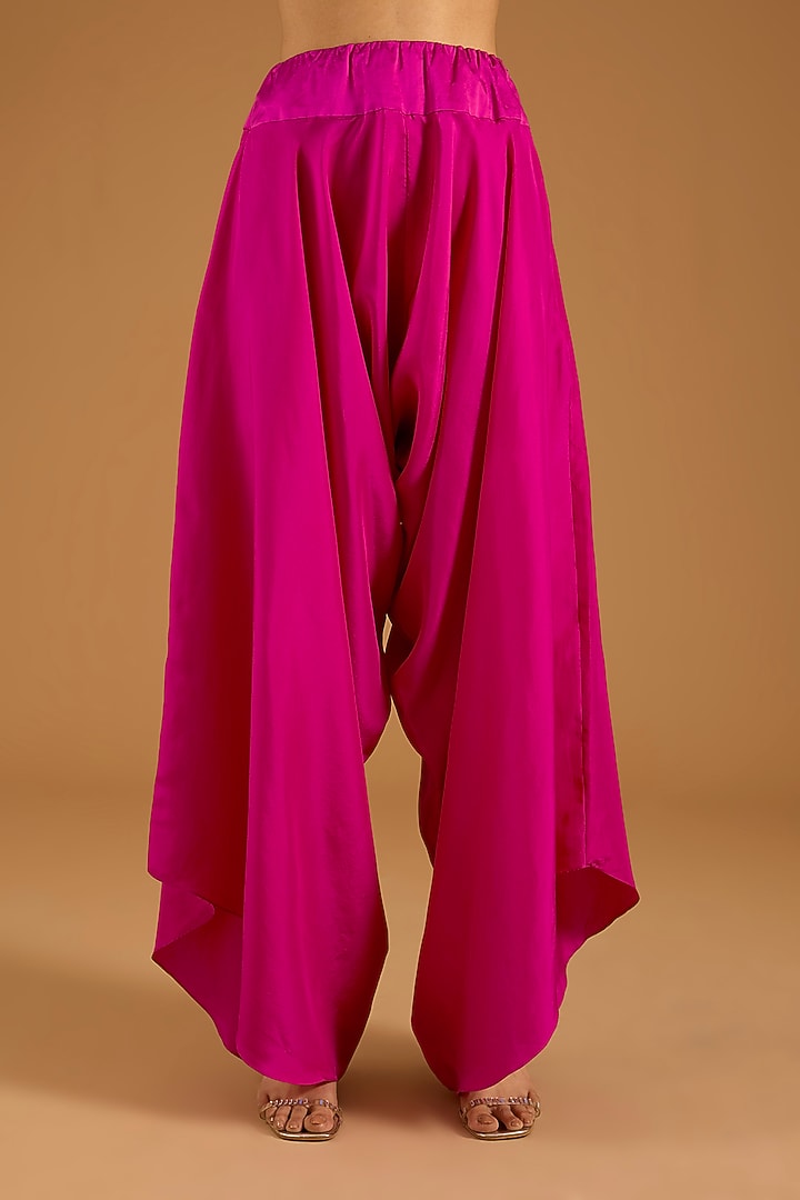 Pink Dupion Mirror Work Short Kurta Set by Minaxi Dadoo at Pernia's Pop Up Shop