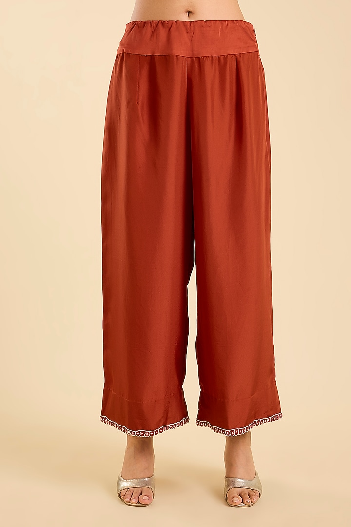 Red Dupion Mirror Work Kaftan Set by Minaxi Dadoo at Pernia's Pop Up Shop