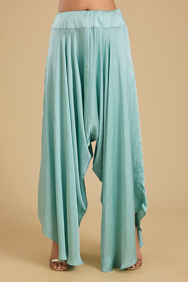 Powder Blue Dupion Silk Kasab Work Cape Set by Minaxi Dadoo at Pernia's Pop Up Shop