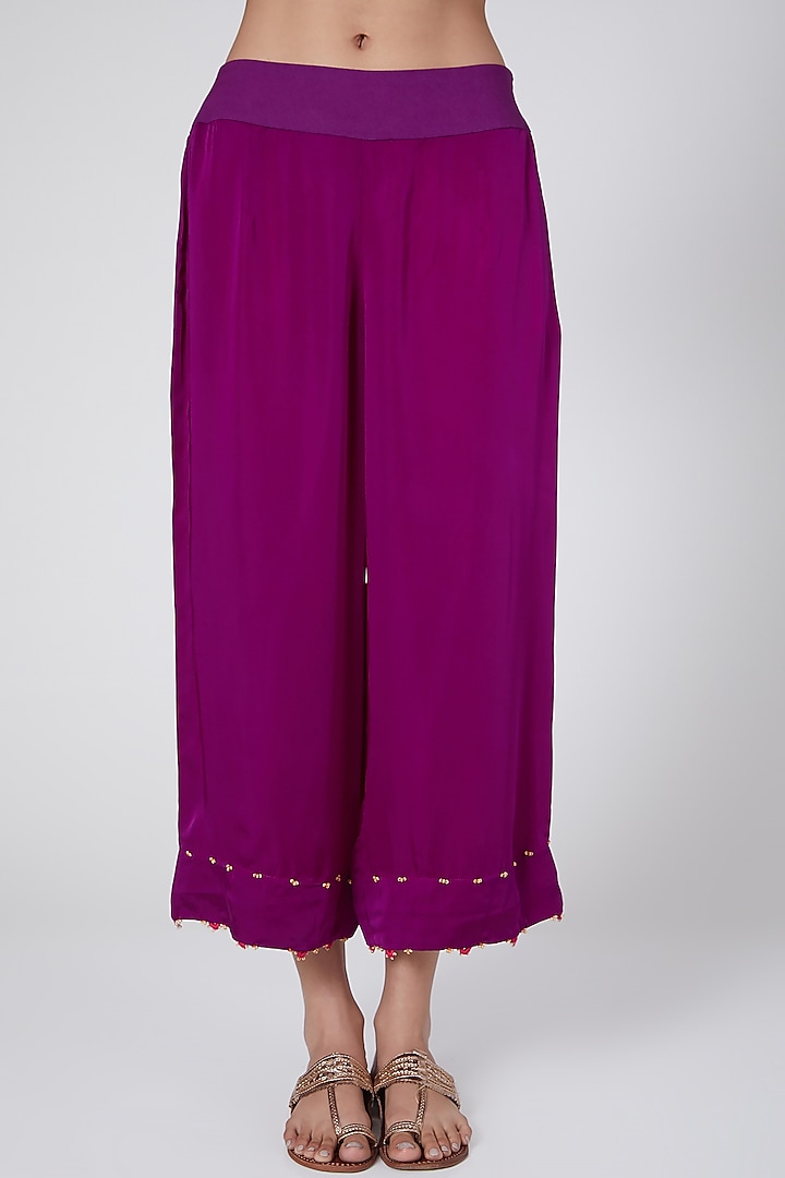Purple Embroidered Kurta Set by Minaxi Dadoo at Pernia's Pop Up Shop