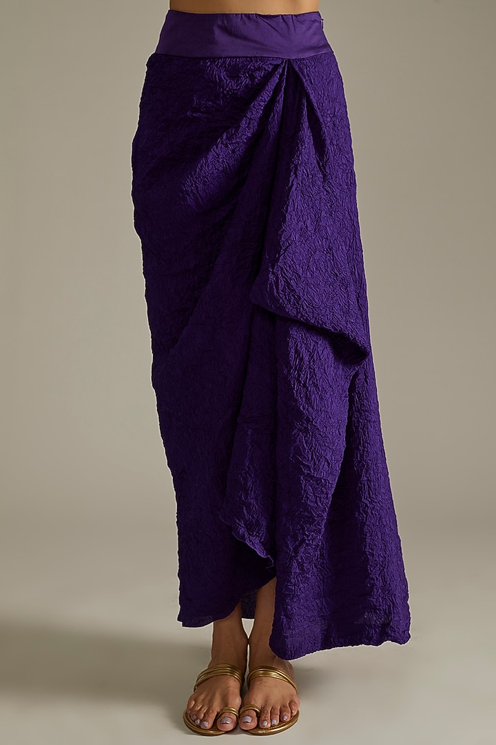 Violet Organza & Dupion Silk Embroidered Butterfly Cape Set by Minaxi Dadoo at Pernia's Pop Up Shop