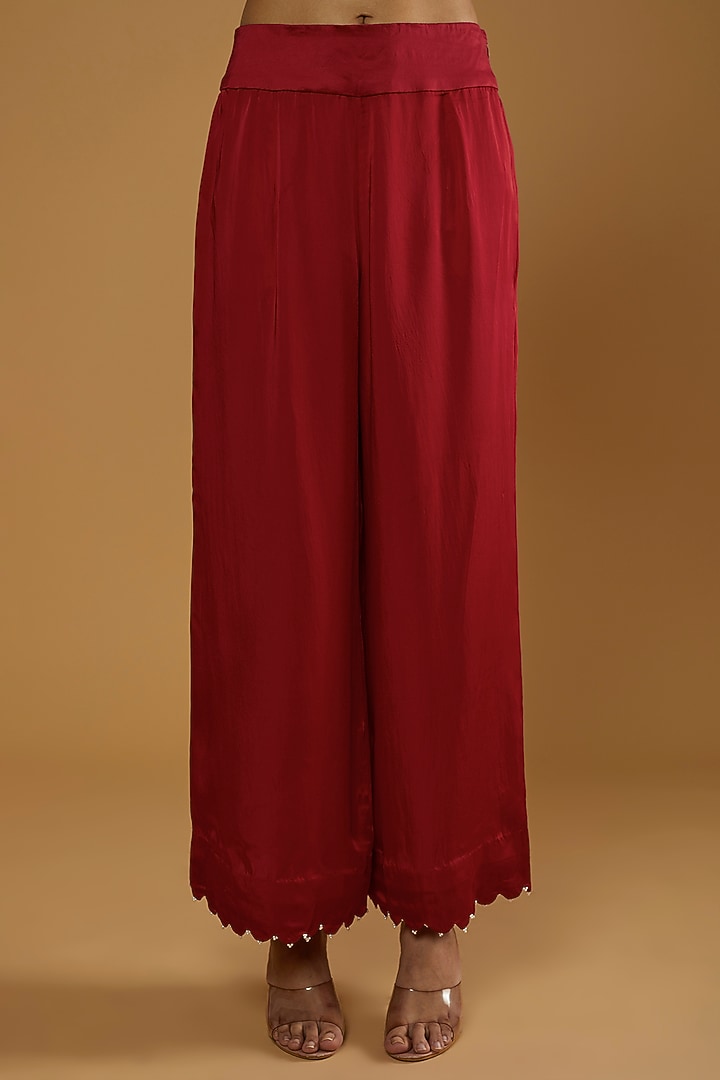 Red Embellished Kurta Set by Minaxi Dadoo at Pernia's Pop Up Shop