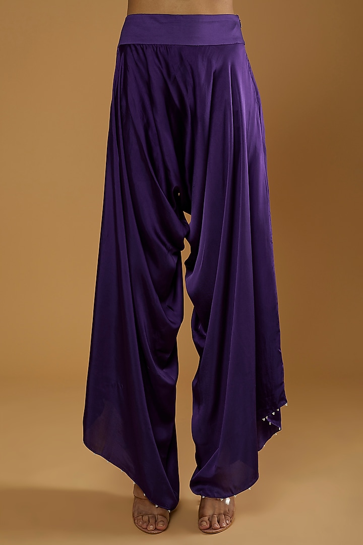 Violet Embroidered Cape Set by Minaxi Dadoo at Pernia's Pop Up Shop