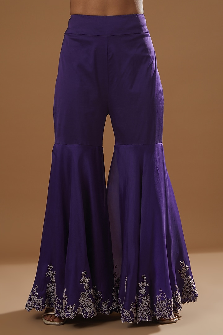 Purple Organza Gharara Set by Minaxi Dadoo at Pernia's Pop Up Shop