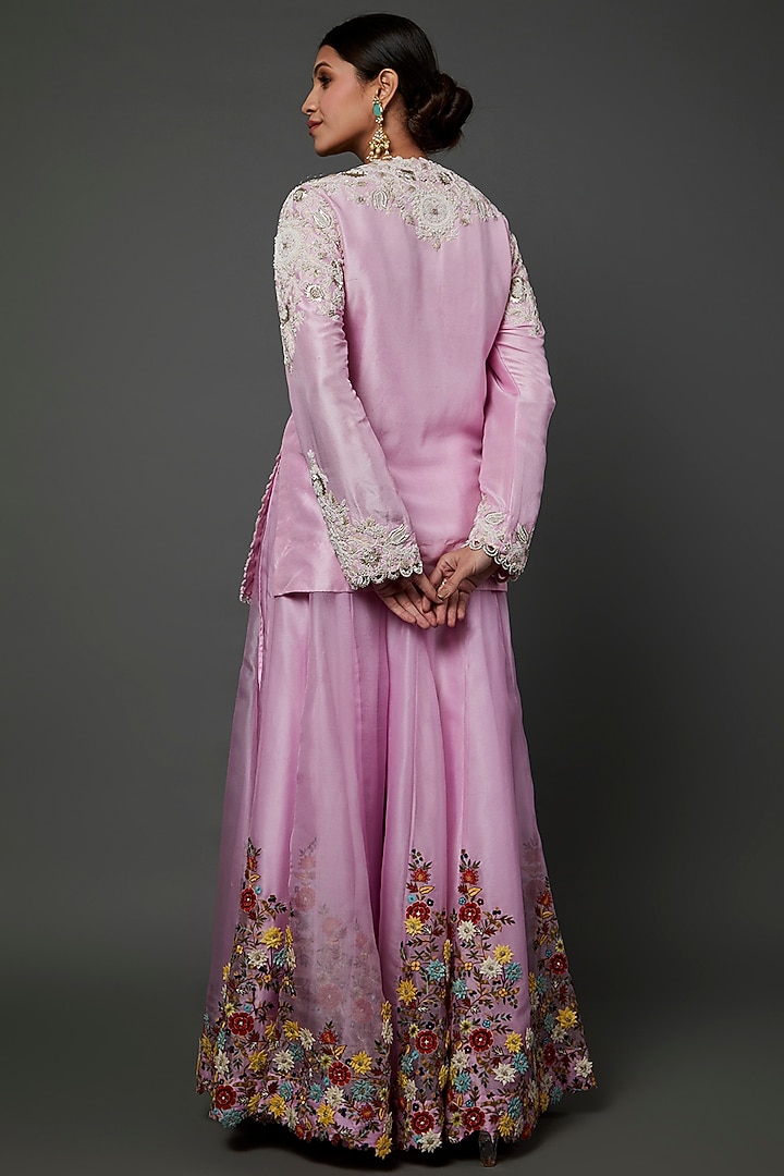 Lavender Floral Bridal Sharara Set by Minaxi Dadoo at Pernia's Pop Up Shop