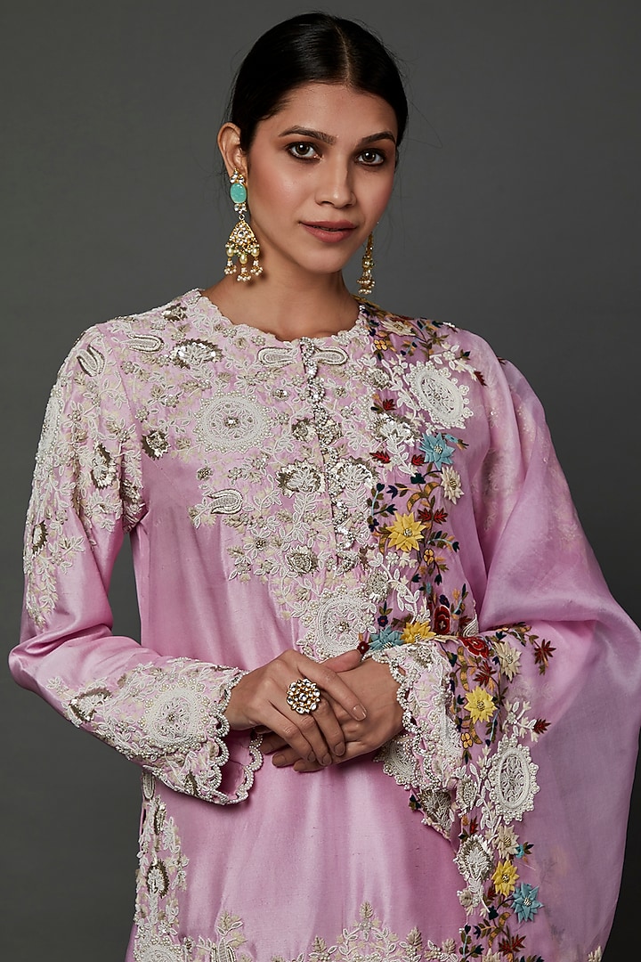 Lavender Floral Bridal Sharara Set by Minaxi Dadoo at Pernia's Pop Up Shop