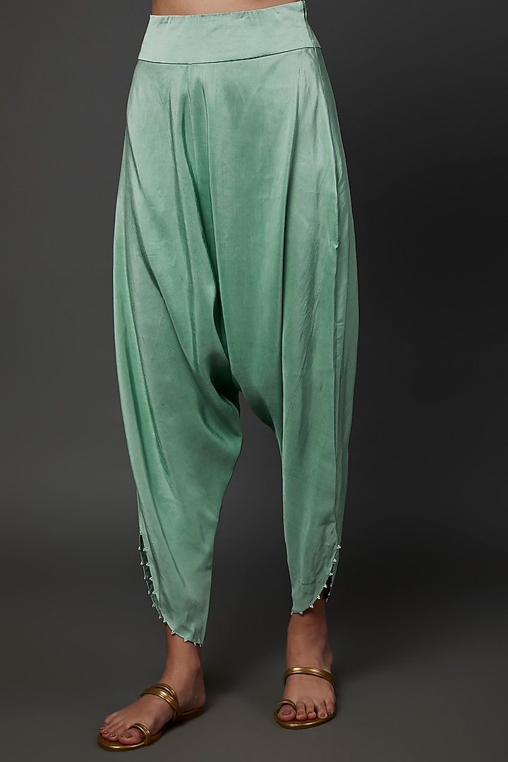 Powder Blue Embroidered Cape Set by Minaxi Dadoo at Pernia's Pop Up Shop