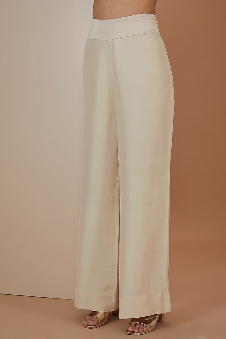 Ivory Dupion Silk Thread Embroidered Co-Ord Set by Minaxi Dadoo at Pernia's Pop Up Shop