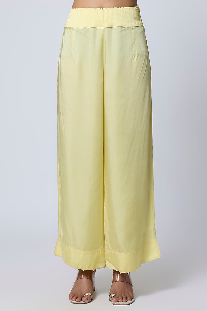 Yellow Dupion Long Kurta Set by Minaxi Dadoo at Pernia's Pop Up Shop