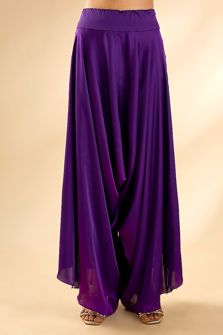 Purple Habutai Silk Dhoti Set by Minaxi Dadoo at Pernia's Pop Up Shop