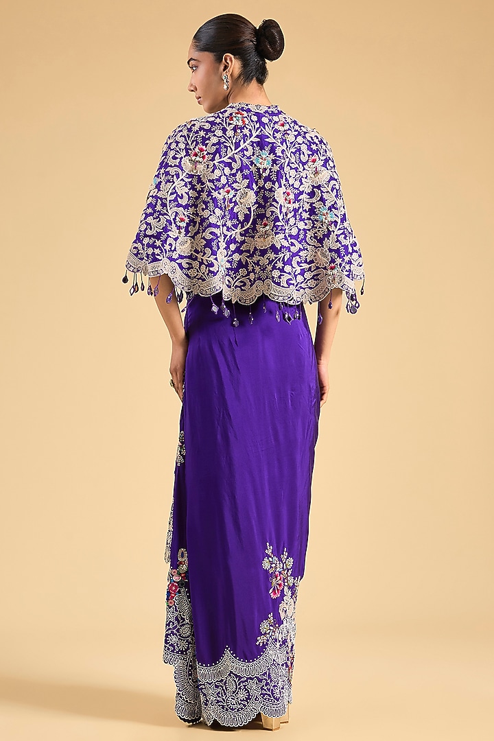 Purple Dupion Cape Set by Minaxi Dadoo at Pernia's Pop Up Shop