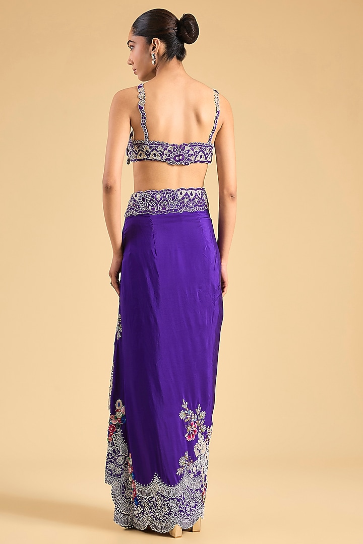 Purple Dupion Cape Set by Minaxi Dadoo at Pernia's Pop Up Shop