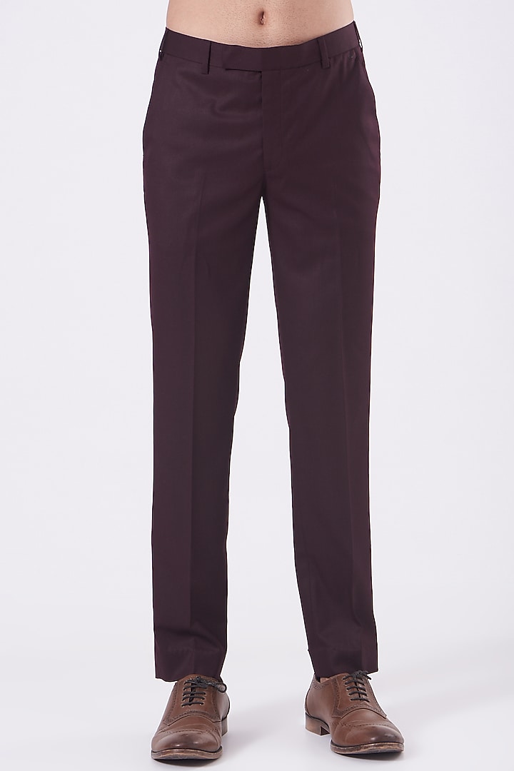 Wine Viscose Blend Bandhgala Jacket Set by Manish Nagdeo Men at Pernia's Pop Up Shop