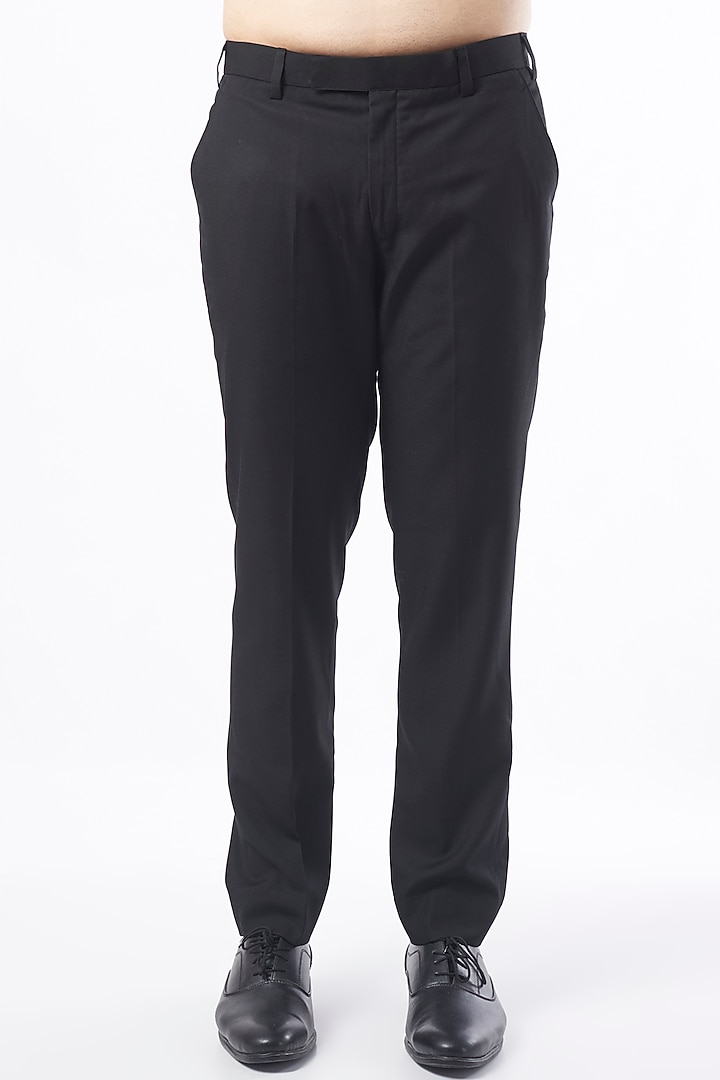 Black Viscose Blend Tuxedo Set by Manish Nagdeo Men at Pernia's Pop Up Shop
