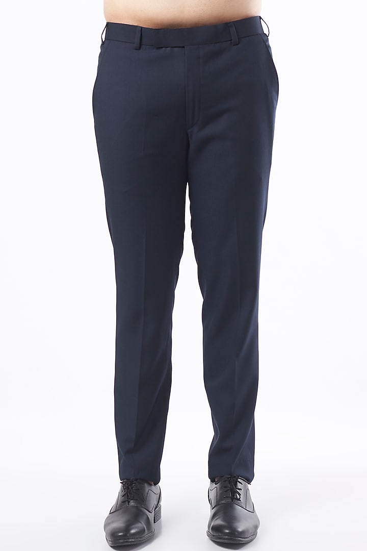 Navy Blue Viscose Blend Tuxedo Set by Manish Nagdeo Men at Pernia's Pop Up Shop