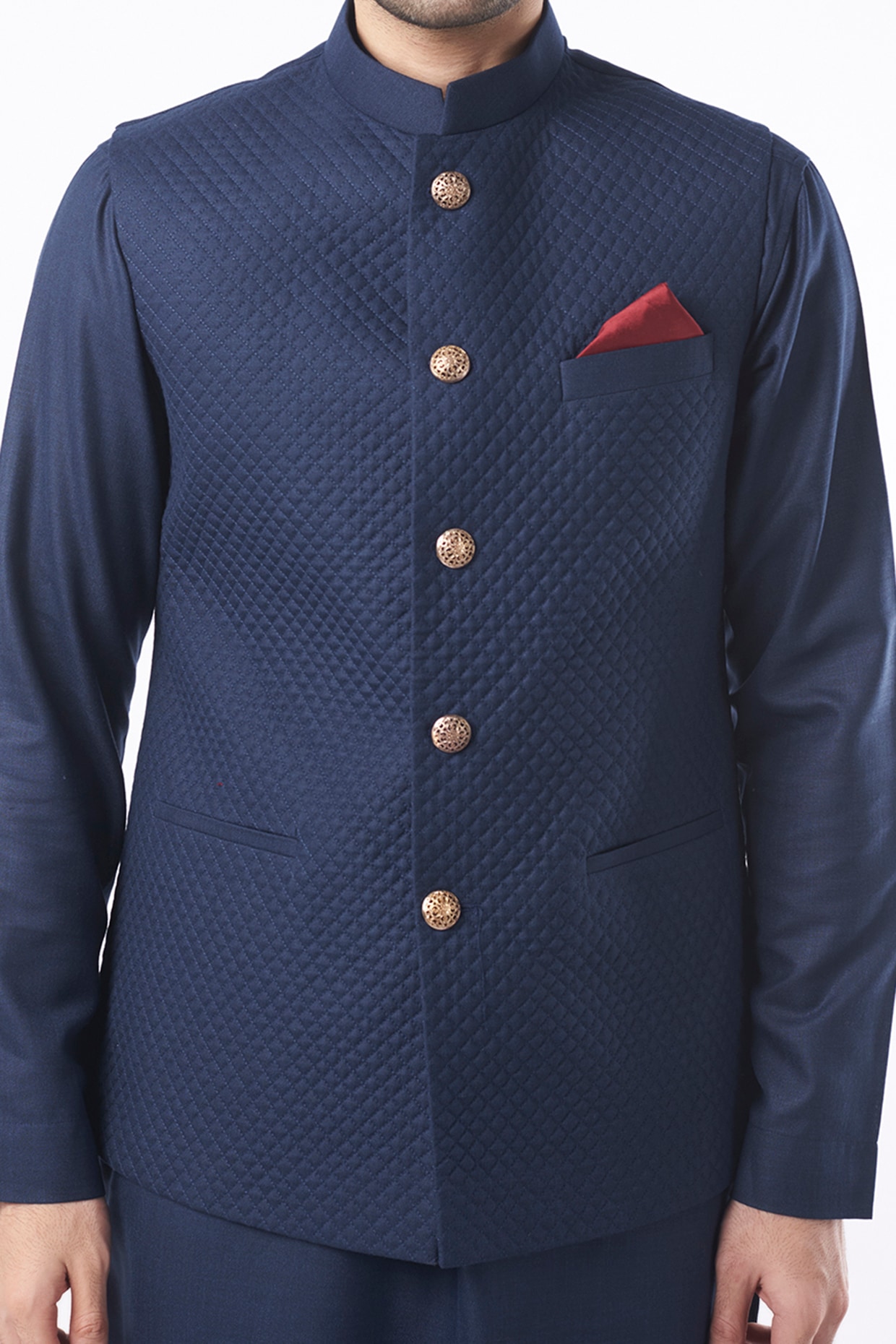 Blue hot sale nehru suit