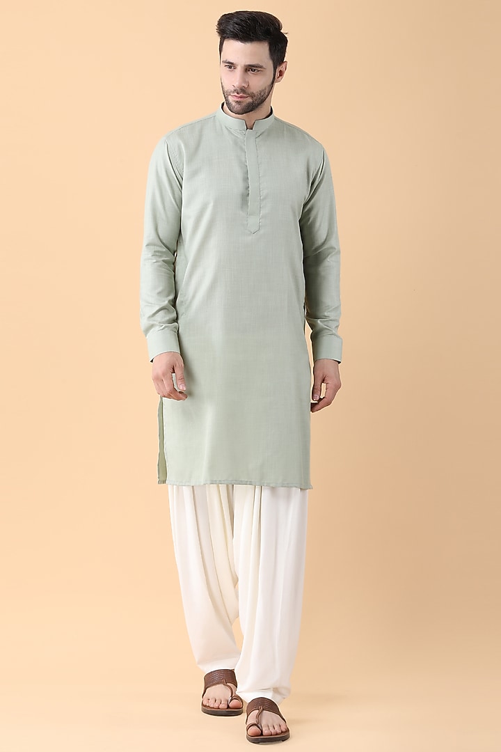 Green Ruby Cotton Silk Printed Bundi Jacket Set by Manish Nagdeo Men at Pernia's Pop Up Shop