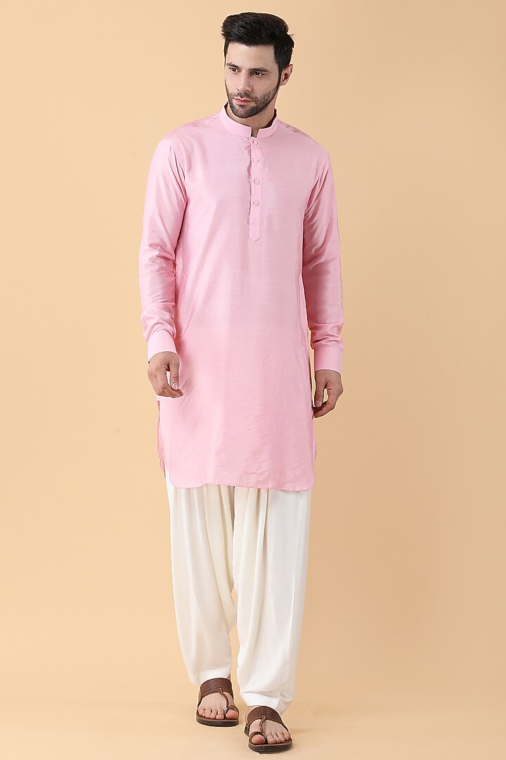 Pink Banarasi Jacquard Bundi Jacket Set by Manish Nagdeo Men at Pernia's Pop Up Shop