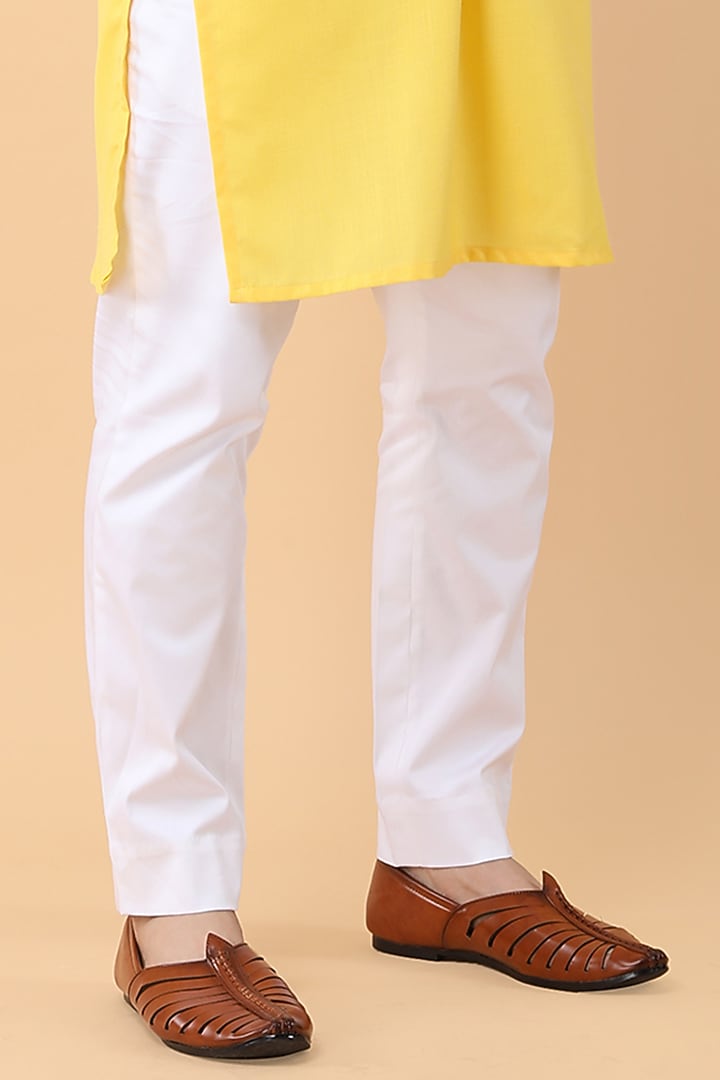 Yellow Cotton Silk Sequins Embroidered Bundi Jacket Set by Manish Nagdeo Men at Pernia's Pop Up Shop