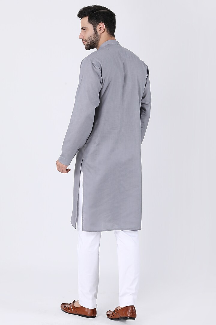 Multi-Colored Ruby Cotton Silk Asymmetric Bundi Jacket Set by Manish Nagdeo Men at Pernia's Pop Up Shop