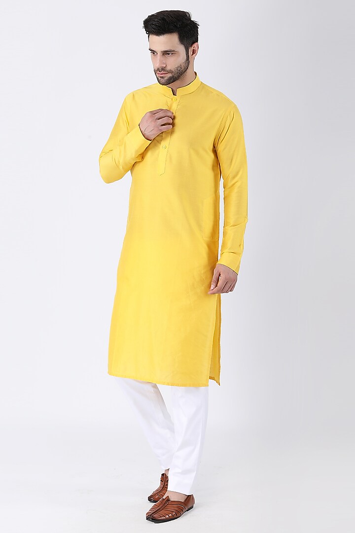 Multi-Colored Ruby Cotton Silk Asymmetric Bundi Jacket Set by Manish Nagdeo Men at Pernia's Pop Up Shop