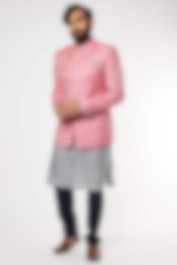 Blush Pink Bandhgala Jacket Set by Manish Nagdeo